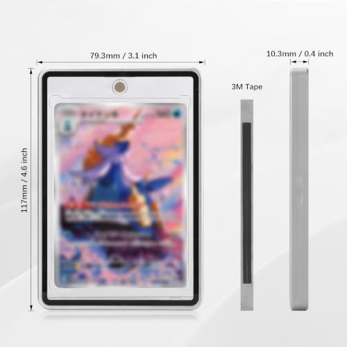 Card Case, 8-Point Magnetic Lock, Premium Aluminum Alloy Protector with 35pt One Touch Card Holder, Personalized Card Sleves Fits Trading Cards, Sports Cards, Game Cards, Collectible Cards (Silver) - color: Silver, style: Card Case