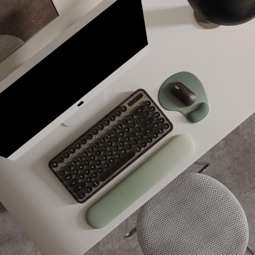 Office Mousepad with Gel Wrist Support - Ergonomic Gaming Desktop Mouse Pad Wrist Rest - Design Gamepad Mat Rubber Base for Laptop Computer -Silicone Non-Slip Special-Textured Surface (04SageGreen) - color: 04SageGreen