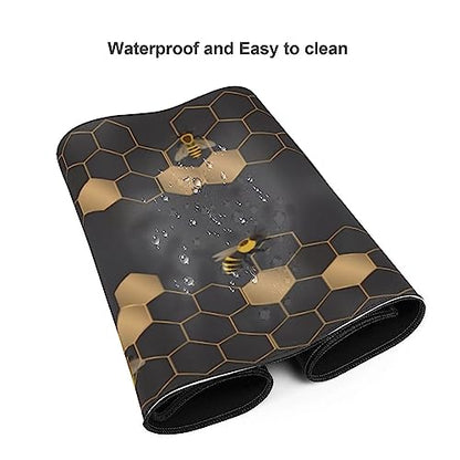 Honeycomb Bee Gaming Mouse Pad Extended Large Mouse Mat 31.5 X 11.8 Inch Nonslip Rubber Base Long Desk Pad Stitched Edges Mousepad Mice Pad for Office Home Game - color: Honeycomb Bee