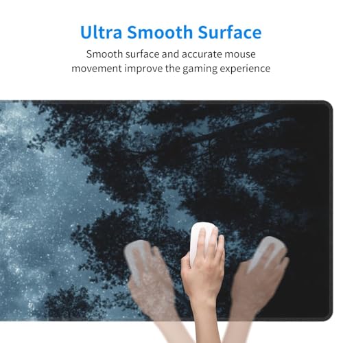 Night Sky Forest Mouse Pad XL Large Mousepad Non Slip Rubber Base Desk Mat for Laptop Computer Gaming 31.5" X 12" - color: Night Sky Forest