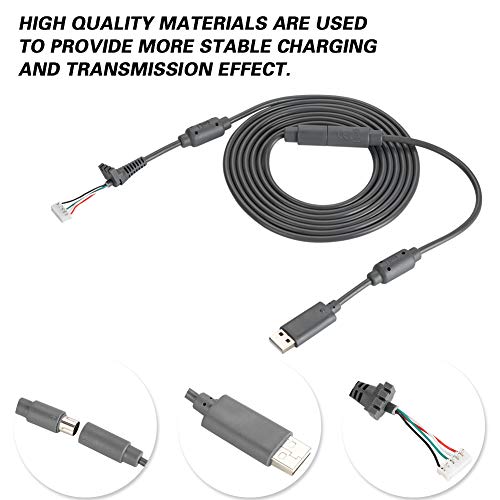 Hakeeta 8.2FT USB 5Pin Gamepad Cable Replacement Wire with Breakaway Adapter for 360, Replacement Cable for 360 Controller USB Cable for 360 (Gray) - color: Gray
