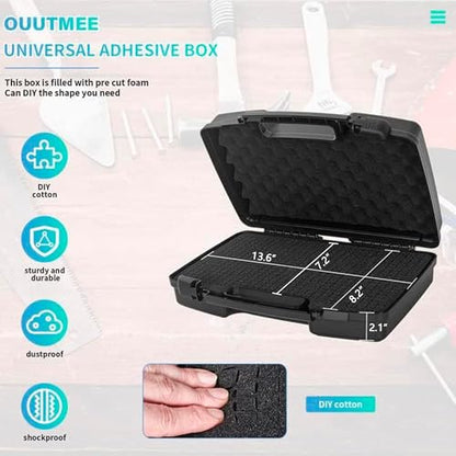 14.1" x 10.6" x 3.5"Customizable Foam Hard-Shell Portable Case | Portable Case with Pre-cut Foam Interior, Suitable for Storing Electronics, Microphones, Cameras, and Equipment, etc - size: 14"
