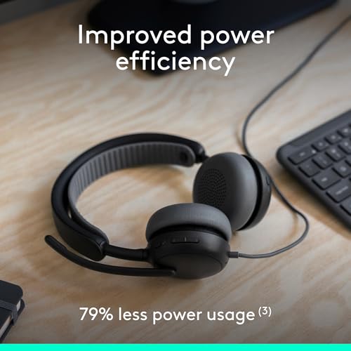 Logitech Zone Wired 2 Noise Canceling Headset with Adaptive Hybrid - Black | Noise-canceling, adaptive hybrid ANC, wired connectivity - color: Black, style: Wired