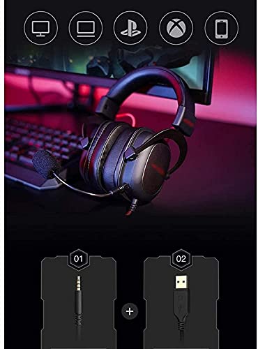 Gaming Headset, 3.5mm Wired Bass Stereo Noise Isolation Gaming Headphones with Mic for Laptop Desktop Computer Gaming headse