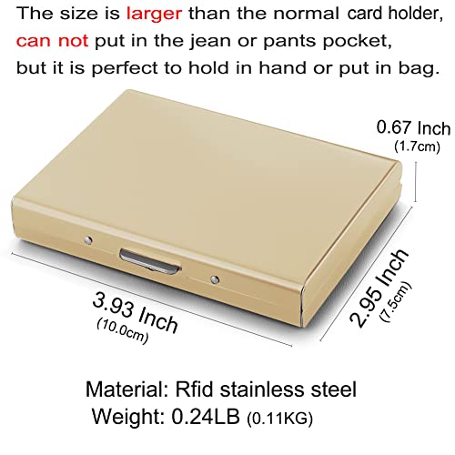 RFID Credit Card Holder Protector Metal Credit Card Wallet Business Card Holder for Men Women Gift Box Package (Gold) - color: 01 Gold