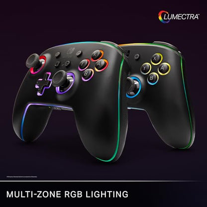 PowerA Enhanced Wireless Nintendo Switch and Switch 2 Controller with Lumectra, gaming controller, Officially licensed - style: Multi-Zone RGB Lighting