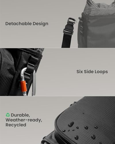 tomtoc Sling Travel Bag for Steam Deck, ROG Xbox Ally X, Switch 2 with Case | Crossbody Pouch for Gaming Handheld with Slim Case, PS Portal Case Bag, Roll-top Bag for Controller, Charger, Accessories