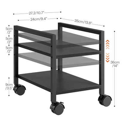 HOOBRO PC Stand, 2-Tier PC Tower Stand Fits Most Computer Towers, CPU Holder for Floor, Height Adjustable, CPU Stand with Wheels Under Desk, for Home Office, Black BB11CJ01 - color: Black