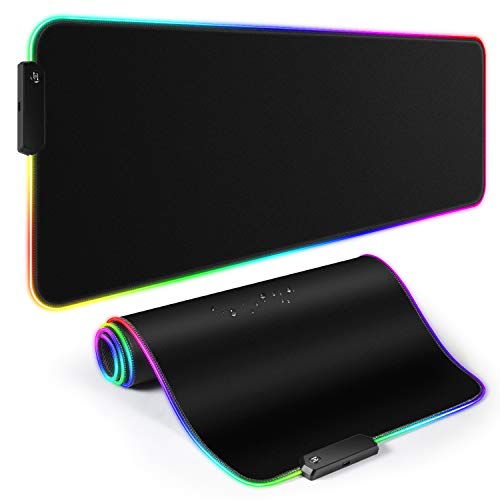 YXLILI Mouse Pad Gaming Large Mouse Pads for Keyboard and Mouse Extended RGB Mouse Mat, 12 Lighting Modes, Waterproof, Non-Slip Rubber Base XXL Mousepads for Desk Computer PC Laptop-31.5 X 12inches