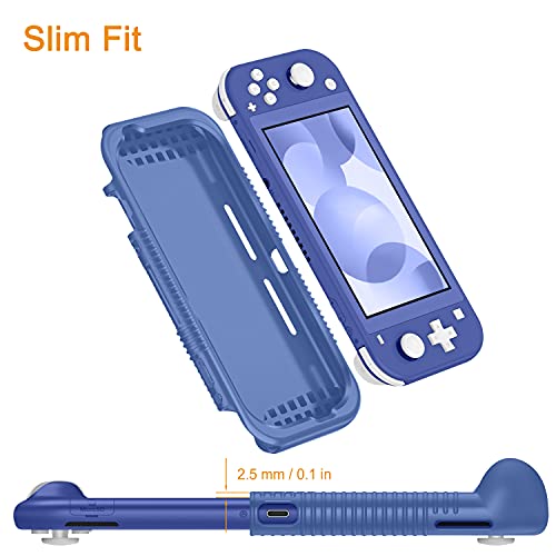 FINTIE Soft Silicone Protective Case for Nintendo Switch Lite 2019 | Ergonomic Grip, Anti-Slip, Shock-Absorption & Anti-Scratch, Lightweight Grip Case Cover, Navy Blue - color: Navy Blue