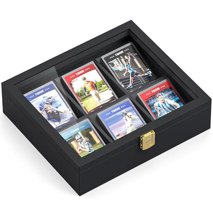 TJ.MOREE Card Sorting Tray Case, Stackable Trading Cards Organizer Fits 330 Cards, Baseball Card Display Case for Baseball Football Basketball Hockey Game Trading Card Collection - size: 330 Cards-Countertop
