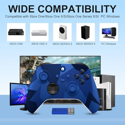 Xbox One Controller,Xbox Controller Wireless for Xbox One, Xbox Series X/S | Wireless Controller with 3.5mm Audio Jack,with 2.4GHz Wireless Adapter,Camo Blue - color: Blue