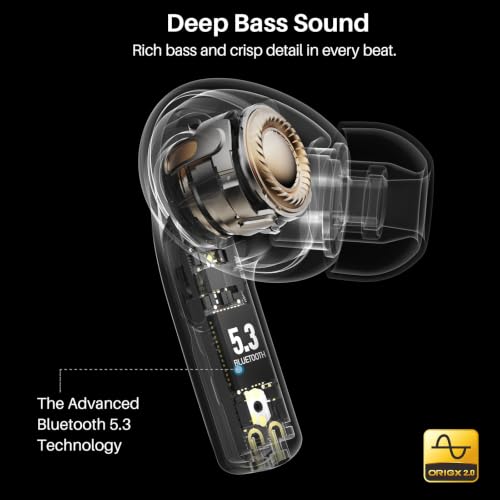 TOZO T20 Wireless Earbuds 97H Playtime, Wireless Charging LED Display Case | 10mm Deep Bass Sound, Dual Mic ENC Clear Calls, IPX8 Waterproof, Bluetooth 5.3, Comfortable Fit Ear Buds For Daily Use, Black - color: Black