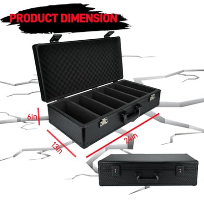 6 Row 250+ TSA Combination Lock Trading Deck Cases Graded Card Case Psa Graded Card Storage Box Psa Slab Case (Hexagonal prism, BLACK) - color: BLACK