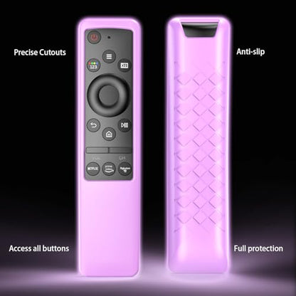 Remote Cover for Samsung Smart TV, Silicone Protective Case for BN59 Series Controller Skin Sleeve Purple - color: Light Purple