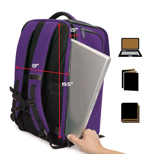 ENHANCE Collector's Edition DnD Backpack - RPG DM Bag for Dungeons and Dragons - DnD Bag fits 6-8 Books, 18" Laptop/DM Screen Slot, Miniature Foam Trays, Accessory Pockets, Map Strap (Dragon Purple) - color: Dragon Purple