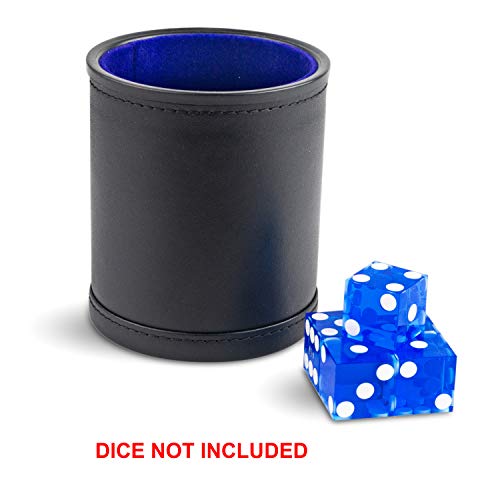 Leather Dice Cup for Board Games, Navy Blue Felt Lining - style: Navy Blue