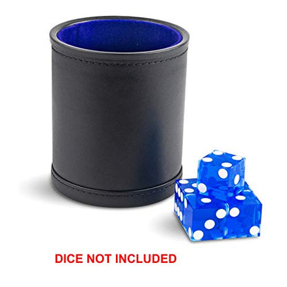 Leather Dice Cup for Board Games, Navy Blue Felt Lining - style: Navy Blue