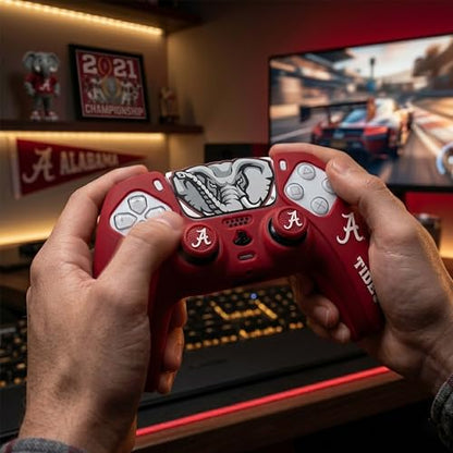 Silicone Gaming Cover Compatible with PS5 Controller - Officially Licensed University of Alabama Crimson Tide Home Design - color: Home-H1