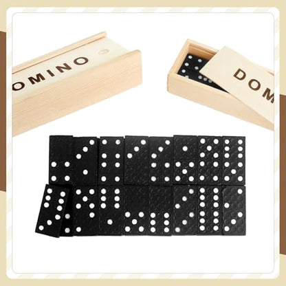 75 Pack Mini Dominos Set for Adults Bulk Double 6 Dominoes Wooden Miniature Classic Board Games Party Favor Travel Family Games Educational Toys with Wood Case Operation Christmas Item Gifts