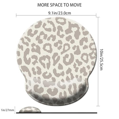 Mouse Pad Wrist Support,Ergonomic Mouse Pad with Wrist Rest,Comfortable Mousepad with Smooth Wrist Rest,Pain Relief Mouse Pads for Non-Slip Base,Computer,Laptop,Office & Home(Leopard Print) - color: Leopard Print