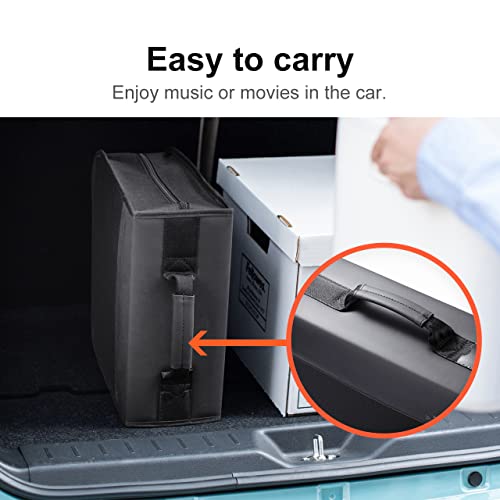 SANWA 320 Capacity CD Case, DVD Blu Ray Case Holder with Handle & Zippers | Hardshell CD Binder Storage Box, Portable, Dust & Scratch-proof, Movie Music Media Disc Wallet, for Home, Office, Car, Black - size: 320