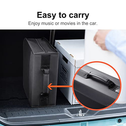SANWA 512 Capacity CD Case, DVD Blu Ray Case Holder with Handle & Zippers | Hardshell CD Binder Storage Box, Portable, Dust & Scratch-Resistant, Movie Music Media Disc Wallet, for Home, Office, Black - size: 512