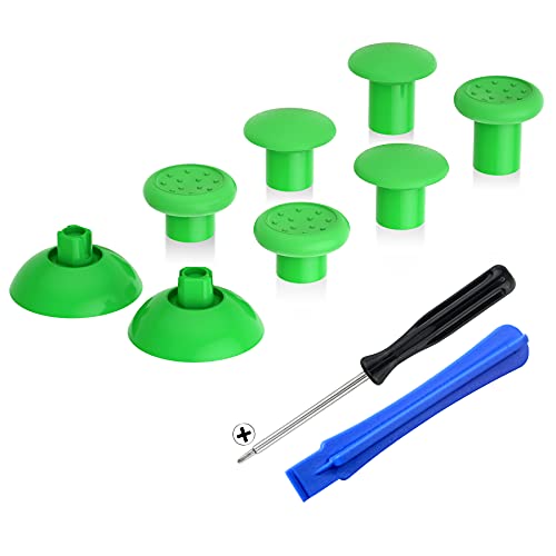 eXtremeRate ThumbsGear Interchangeable Ergonomic Thumbstick for PS5 Controller, for PS4 All Model Controller - 3 Height Domed and Concave Grips Adjustable Joystick - Green - color: Green