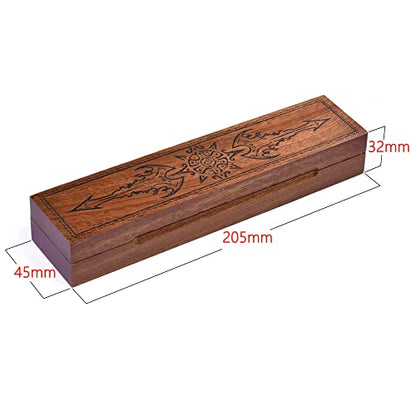 Wooden DND Dice Box, Dice Holder Case with Felt Lined Magnetic Lid for D&D Tabletop Game - Acacia (Sword of Damocles-Black) - color: Sword of Damocles-Black