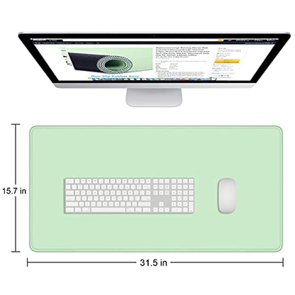 Dapesuom Large Gaming Mouse Pad, Extended Mouse Mat with Stitched Edges, Full Size Keyboard Pad with Non-Slip Base, Big XXL Computer Desk Mats for Gamer, Laptop, Office, 31.5 x 15.7in, Lake Green - color: Lake Green, size: 31.5L x 15.7W inches