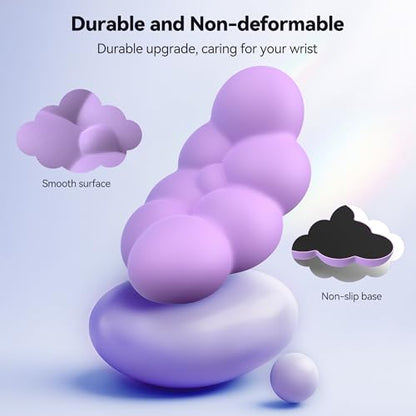 TECKNET Cloud Keyboard Wrist Rest Set, Cloud Wrist Rest with Non-Slip Base, PU Leather Wrist Pad for Keyboard with Ergonomic Memory Foam for Computer Laptop Office Gaming and Pain Relief, Purple - color: Purple