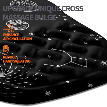 Ergonomic Slope Mouse Pad Wrist Support, Wrist Rest Mousepad for Carpal Tunnel Pain Relief with Massage Bulge and Slow Rebound Memory Foam (12x8 inch, Galactic System) - color: Am004-galactic System
