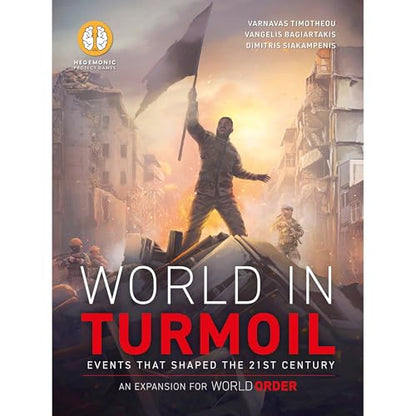 World Order: World in Turmoil - Board Game Expansion, 60 Recent Events that Shaped The 21st Century, New Threats & Scenarios, Ages 14+, 2-4 Players - style: World in Turmoil