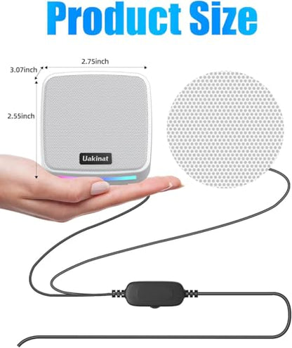 Uakinat Computer Speakers for Desktop PC, USB Powered 3.5mm Aux Speaker for PC, Laptop, Tablet, Phone, Plug and Play with Volume Control, White