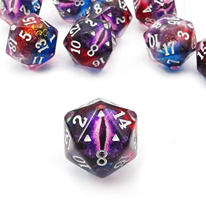Bescon's Polyhedral Dragon Eye 20 Sides Dice 5pcs Set, Standard Size of 20MM - color: Dragon Eye D20 5pcs Set