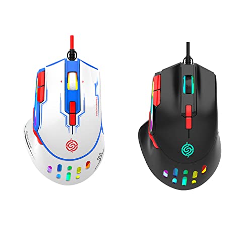 RGB USB Gaming Programming 6400DPI 9 Buttons Programmable Ergonomic for Mice PC Computer USB Gaming Programmable - color: Black
