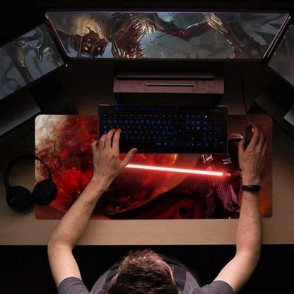 Large Gaming Mouse Pad Red Custom Mouse Pads,Mousepad with Anti-Slip Rubber Base and Stitched Edges Mouse Mat,Big Desk Pad for Computer Keyboard,Office Desk Mat for Desktop,31.5x15.7 Inches - color: Pattern03