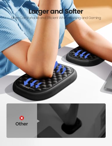 Vaydeer Ergonomic Wrist Rest Pad, 2 Pcs Armrest Pad Elbow Rest Padded, Relieve Elbow Pain Computer Arm Rest Wrist Support Cushion Mouse Pad for Desk Office Gaming - color: Black