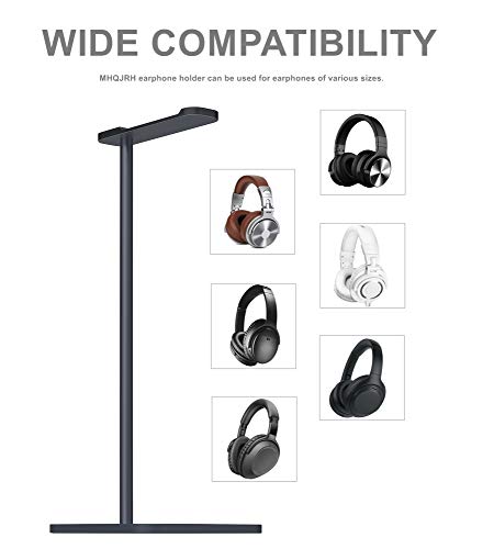 Headphone Stand for Desk, Aluminum Headset Stand (Black) | Headphone Stand for Desk with Heavy Base & Anti-Slip Pad Compatible All Headphones - color: Black