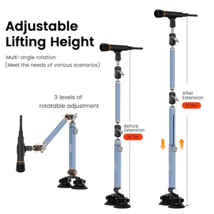 Microphone Boom Arm, 360°Rotatable Adjustable & Foldable Desk Microphone Arm Stand with 3/8"Adapters, Sturdy Aluminum Alloy Mic Arm for Podcast, Video, Gaming, Meeting,Studio (Clip-On) - style: Clip-On
