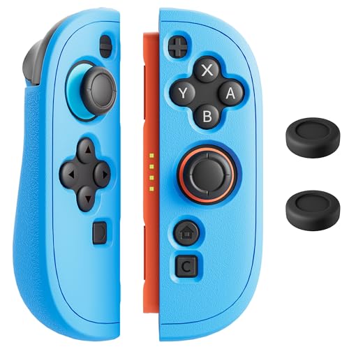 GLDRAM Soft Silicone Case for Nintendo Switch 2 Joycon - Protective Cover with Anti-Slip Grip & Thumb Grips - Shock-Absorbing Skin for Left & Right Controllers (Blue) - color: Blue