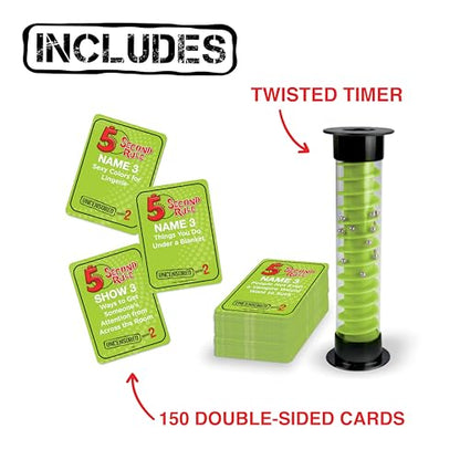 5 Second Rule Uncensored Card Games for Adults - Adult Card Games for Game Night, Travel, Funny Adult Card Game & Icebreaker, Game Nights, Think Fast and Shout Out Answers, Ages 17+ - style: Uncensored