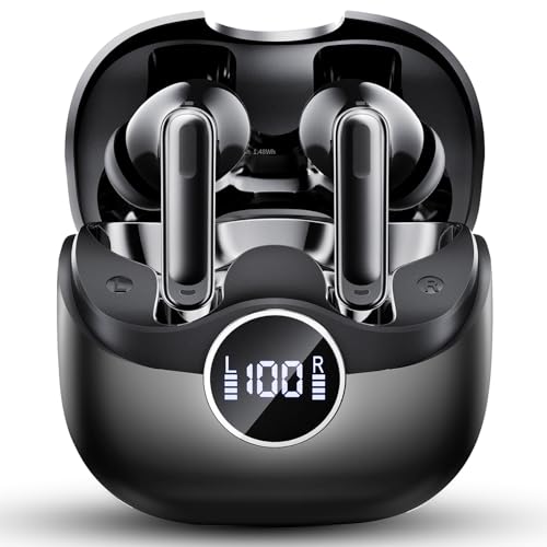 Adaptive Hybrid Active Noise Canceling 2026 Wireless Earbuds, 6 Mics ENC Clear Call Ear Buds, Hi-Res Audio Deep Bass Bluetooth 5.4 Headphones, 40H Playtime, Wireless Charging, LED, USB-C, Black - color: Deep Black