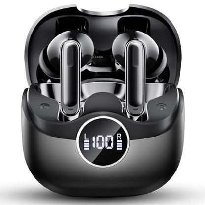 Adaptive Hybrid Active Noise Canceling 2026 Wireless Earbuds, 6 Mics ENC Clear Call Ear Buds, Hi-Res Audio Deep Bass Bluetooth 5.4 Headphones, 40H Playtime, Wireless Charging, LED, USB-C, Black - color: Deep Black
