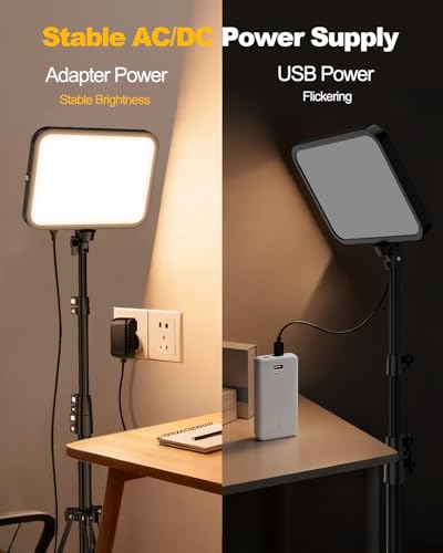 UBeesize 2-Pack LED Video Light Kit, 3000-6500K Dimmable Photography Studio Lights with Tripod Stand & Phone Holder, Video Recording & Streaming Lighting for Makeup, Gaming, YouTube - size: 12.5in, style: 2-Pack