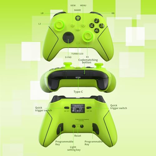 SZDILONG 2.4GHz Wireless Controller for Xbox Controller, Xbox One Series X|S Consoles, PC Windows, Steam, with hall effect sticks/7 Colors RGB Light/1000mAh Battery/Programmable/Turbo/3.5mm Audio Jack