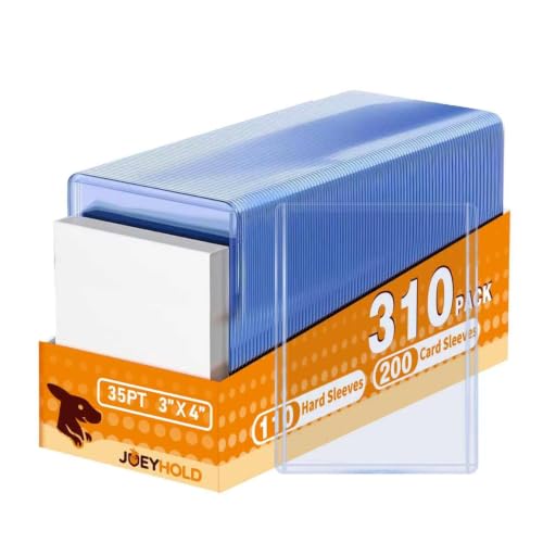 310 Pcs Card Sleeves, Premium Plastic Top Loaders for Sports Cards | 3"X4" Baseball Cards Protectors Plastic, Premium Card Holder for Trading Sports Baseball Football Game Cards - size: 110 Blue Sleeves + 200 Soft Sleeves