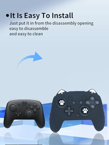 Case for Nintendo Switch 2 Pro Controller,UYRUREL Premium Sillence Material,Shock-Absorbing and Anti Drop Protection Soft Shell,with Stickers and Thumb Grips,Black. - color: BLACK