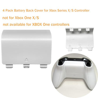 4 Pack Battery Back Cover for Xbox Series X/Series S Controller, Battery Back Shell Repair Part Compatible with Xbox Series X/Series S Controller (Black&White) - color: Black&White