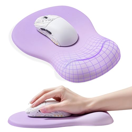 Ergonomic Mouse Pad with Wrist Rest - Mousepad Wrist Support, Memory Foam with Massage Design Wrist Rest for Mouse - color: light purple mousepad wrist rest